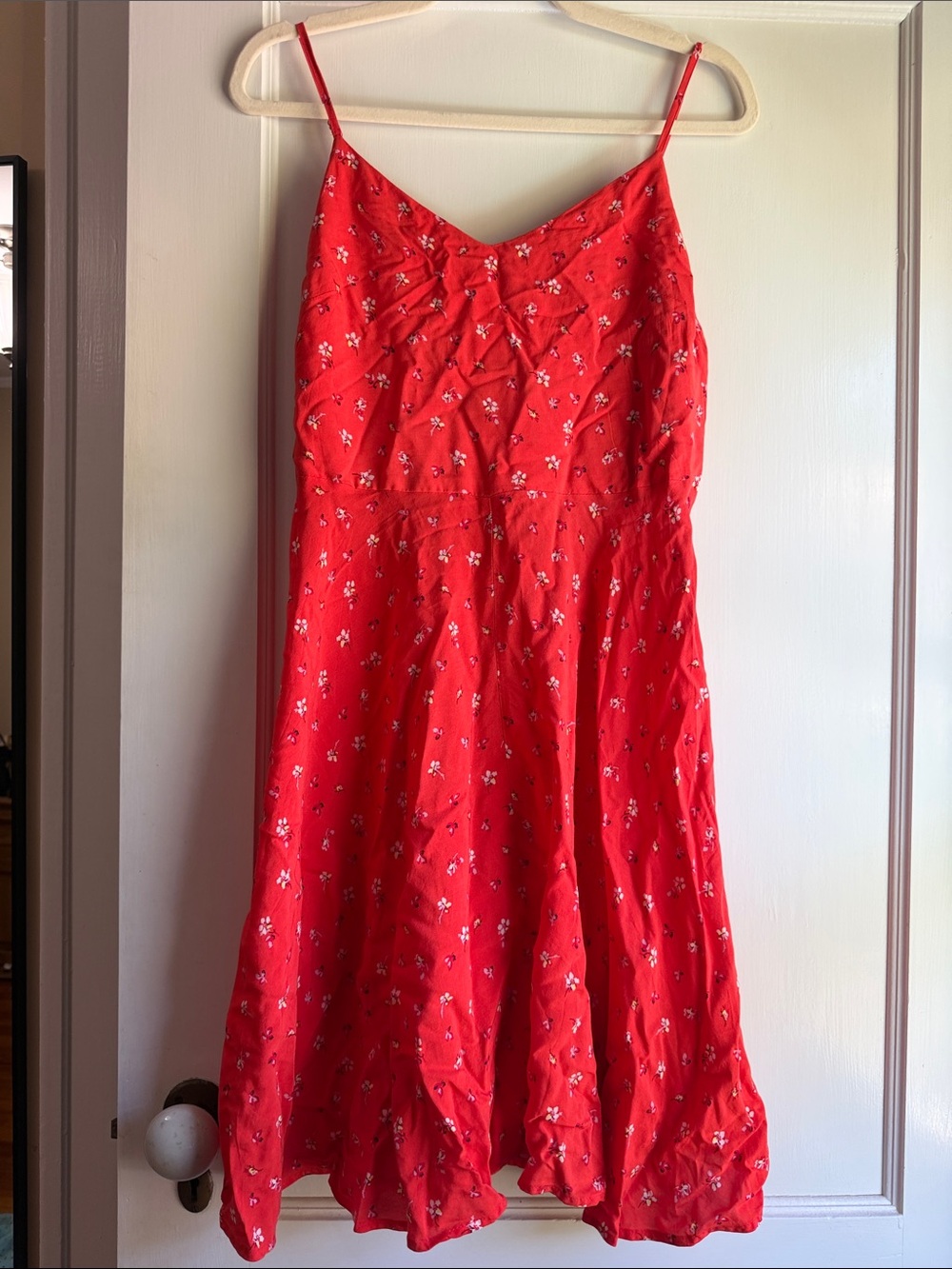GAP Red Floral Midi Slip Dress